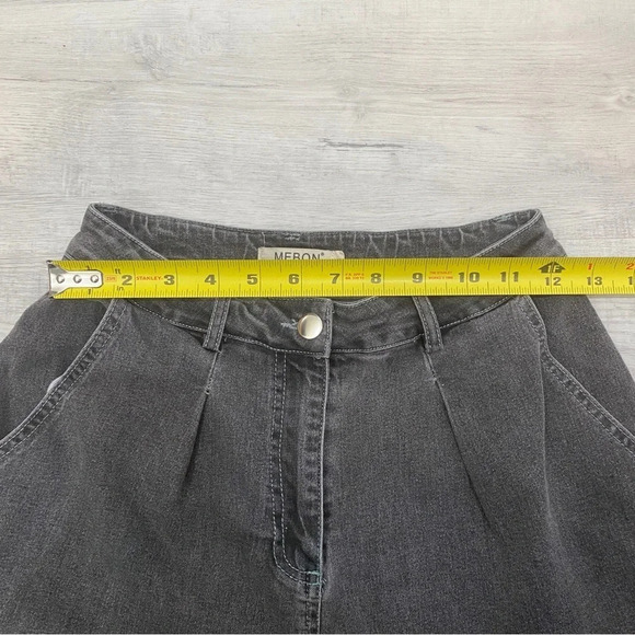 Mebon M High Rise Grey Stone Washed Distressed Shortie Shorts - Picture 8 of 16